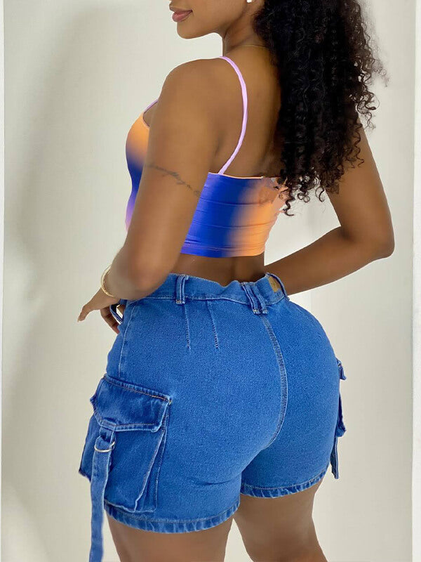 Indiebeautie Denim Cargo Shorts