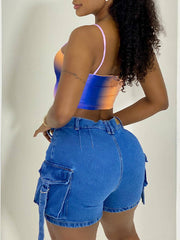 Indiebeautie Denim Cargo Shorts