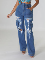 Indiebeautie Ripped Cargo Jeans
