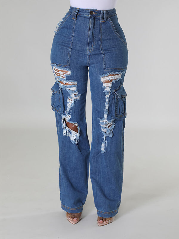 Indiebeautie Ripped Cargo Jeans