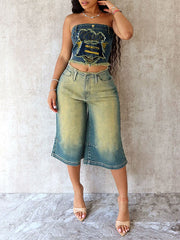 Indiebeautie Denim Strapless Top