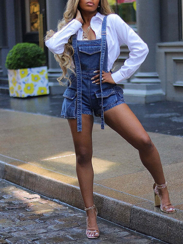 Indiebeautie Denim Cargo Overalls