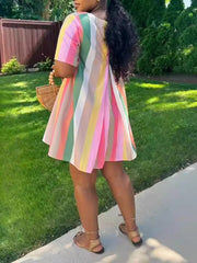 Multicolor Stripe Dress--Clearance