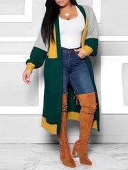 indiebeautie Colorblock Open-front Cardigan