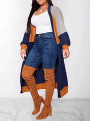 indiebeautie Colorblock Open-front Cardigan