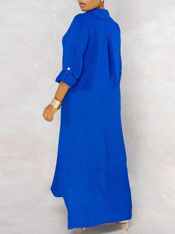 Indiebeautie Solid Button-Down Shirt Dress