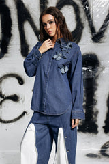 Gina Flower Denim Shirt