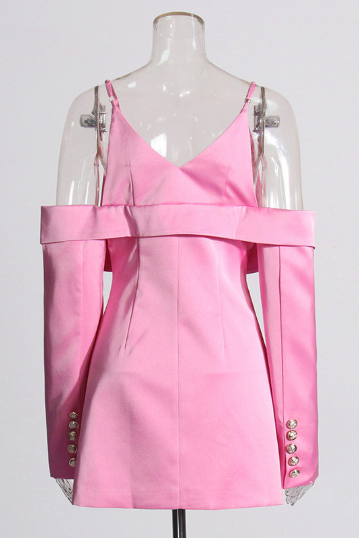 Hunter Satin Hollow Blazer In Hot Pink
