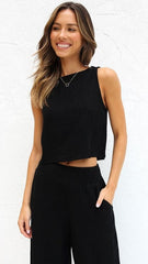 Schwarzes Tank-Crop-Top