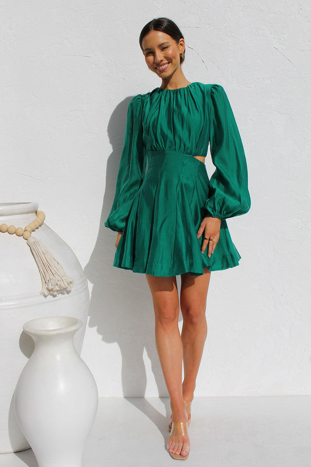 Green Long Sleeves Dress