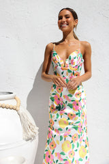 Multicolor Floral Slip Midi Dress
