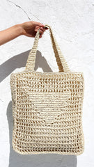 Light Beige Woven Bag