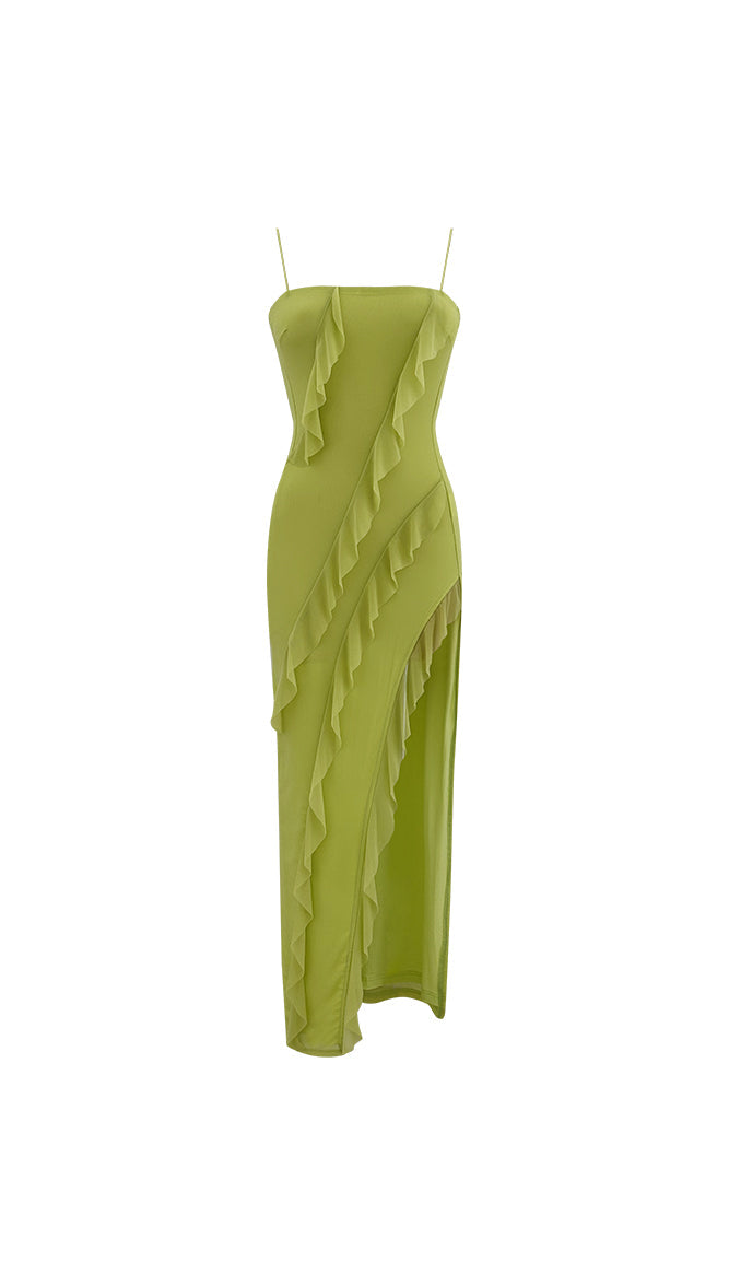 Raven Maxi Dress (Lime)