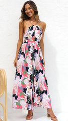 Multicolor Floral Sleeveless Midi Dress