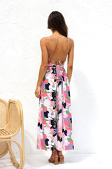 Multicolor Floral Sleeveless Midi Dress