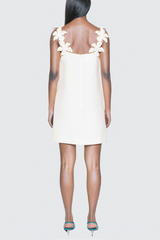 Kira Flower Strapless Mini Dress In White