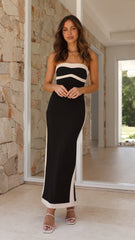 Megan Maxi Dress - Black/Beige