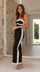 Megan Maxi Dress - Black/Beige