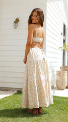 Vella Midi Dress - Beige Floral