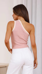 Rosafarbenes One-Shoulder-Top