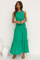 Green Sleeveless Midi Dress