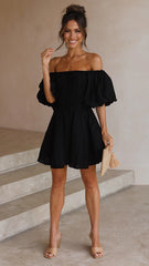 Black Off Shoulder Mini Dress