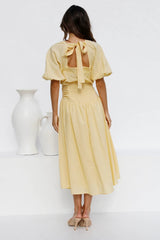 Sweet Yellow Midi Dress