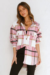 Pink Tartan Plaid Shacket