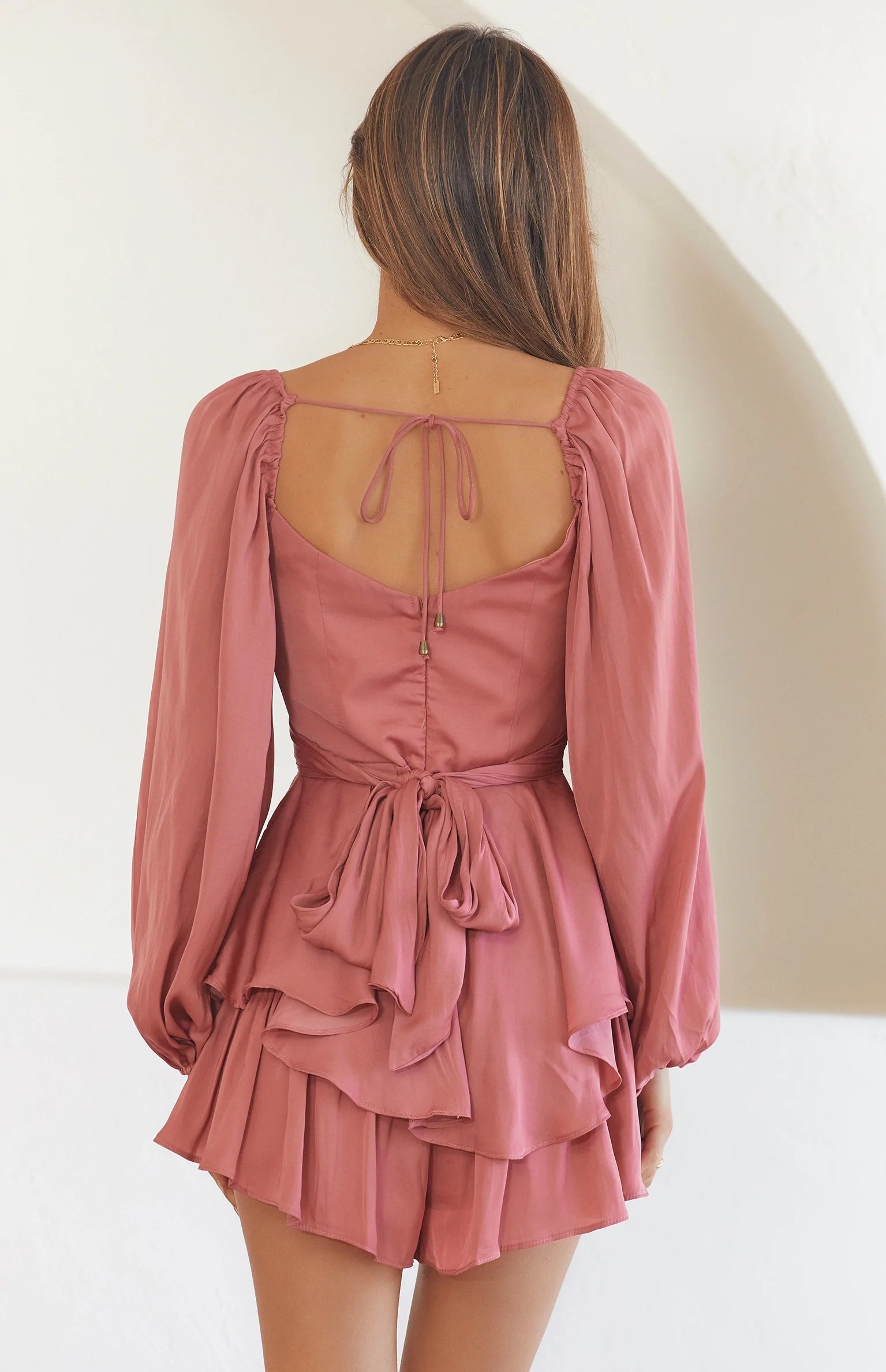 Dusty Pink Long Sleeves Romper