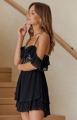 Black Off Shoulder Romper