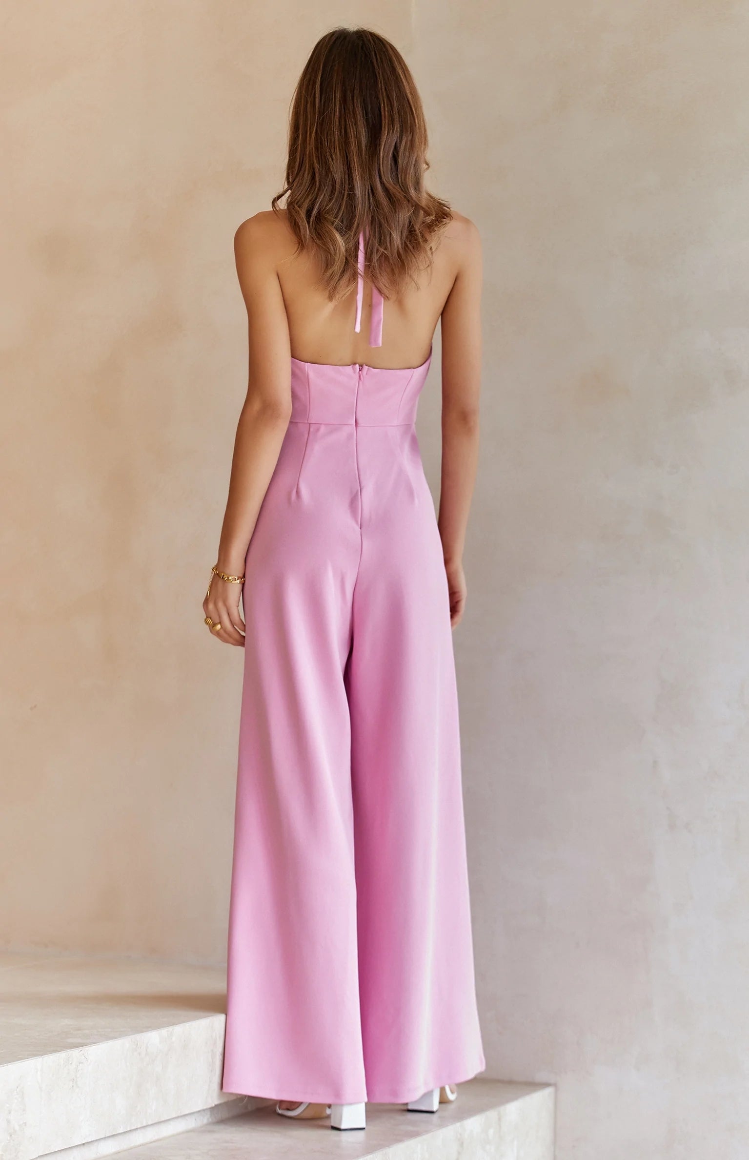 Blush Wide-Leg Jumpsuit