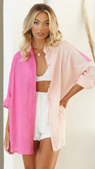 Pink Peach Button Down Shirt
