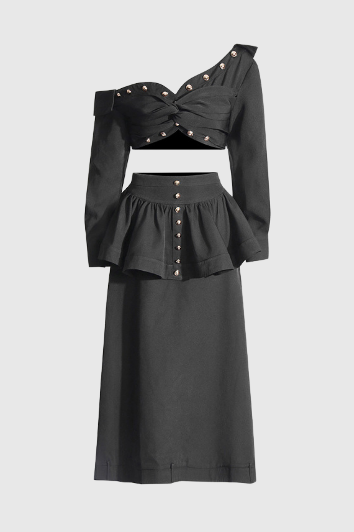 Lennox Ruffle Button Maxi Skirt