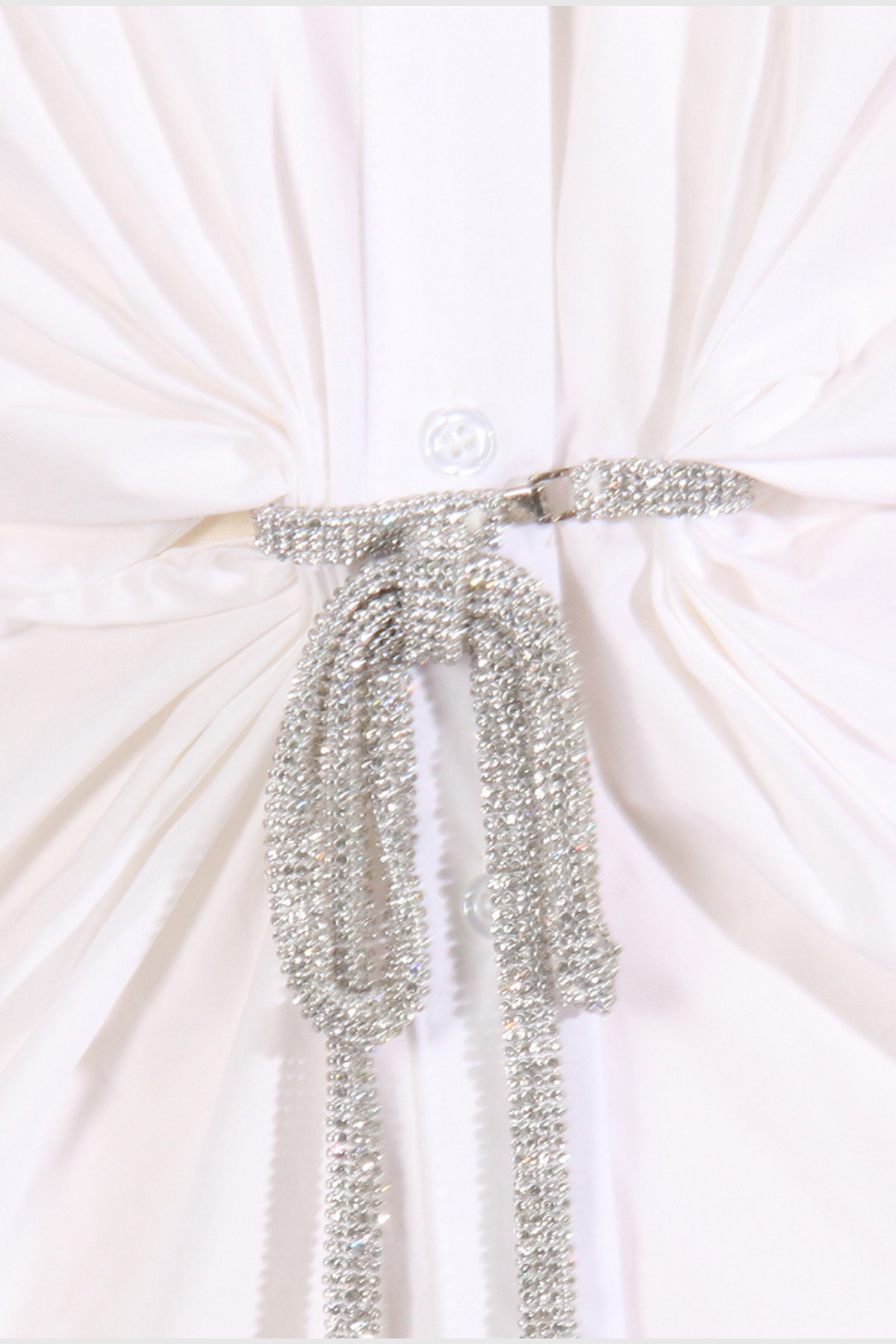 Macie Lapel Bow Mini Dress In White