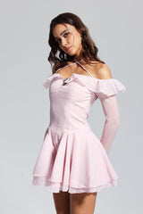Maude Off Shoulder Ruffle Mini Dress