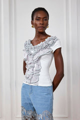 Milan Ruffle Bodycon T Shirt