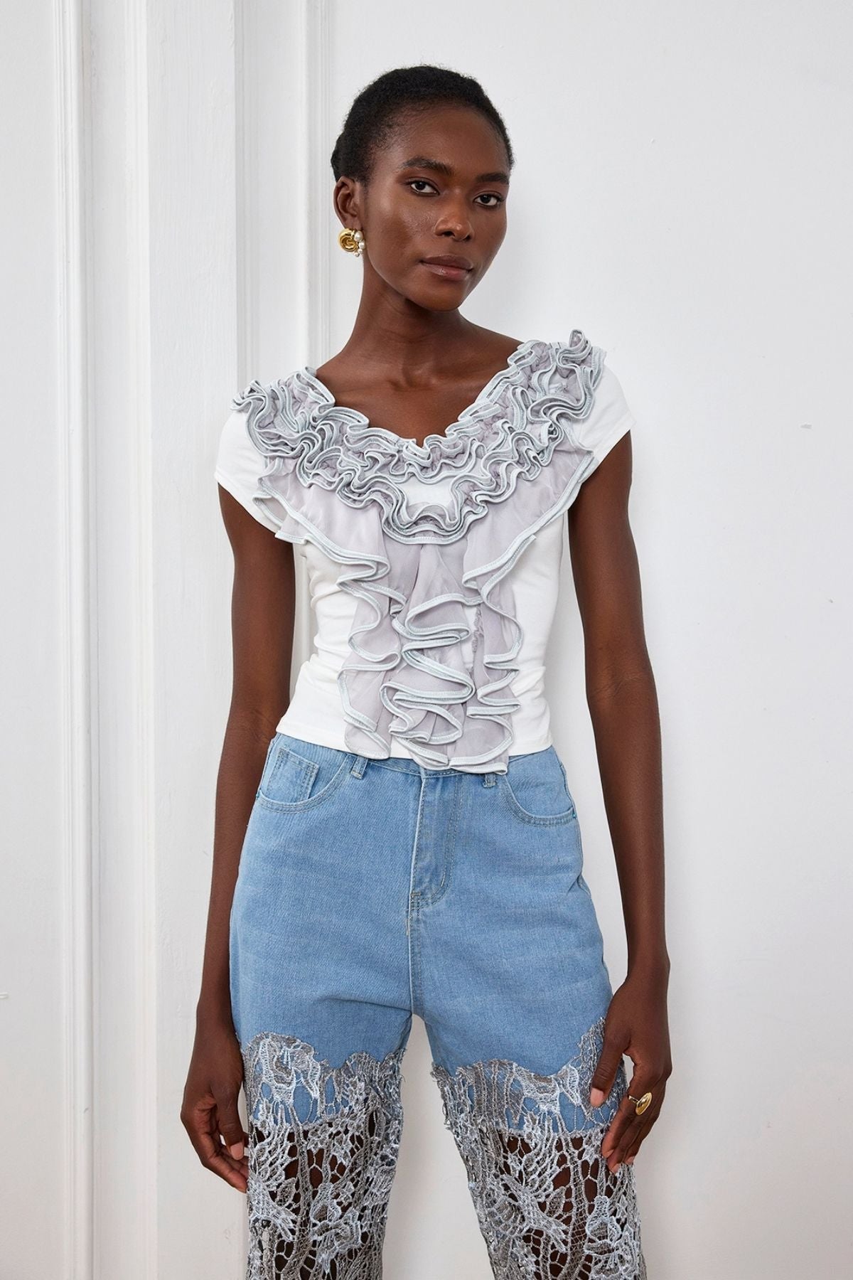 Milan Ruffle Bodycon T Shirt