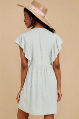 Mint Green Cap Sleeves Shift Dress