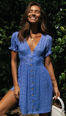 Royal Blue Button Down Dress