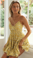 Yellow Floral Slip Dress