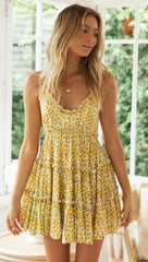 Yellow Floral Slip Dress