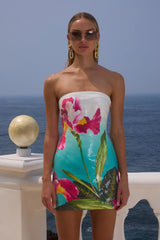 Holiday sequin print casual  wrap dress