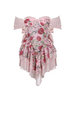 Off Shoulder Floral Print Corset Dress