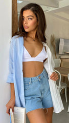Blue White Button Down Shirt
