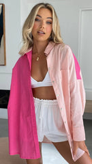 Pink Peach Button Down Shirt