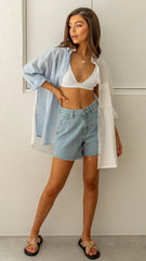 Blue White Button Down Shirt