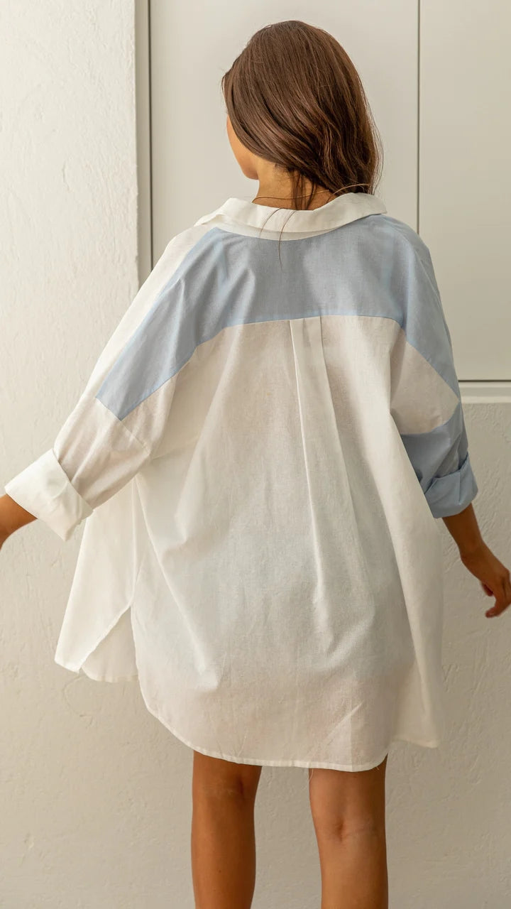 Blue White Button Down Shirt