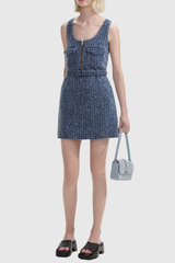 Rayne Zipper Buckle Sleeveless Mini Dress