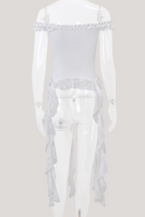 Sacha Off Shoulder Lace Fringe Top