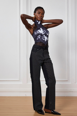 Sapphire Lace Halter Neck Backless Top